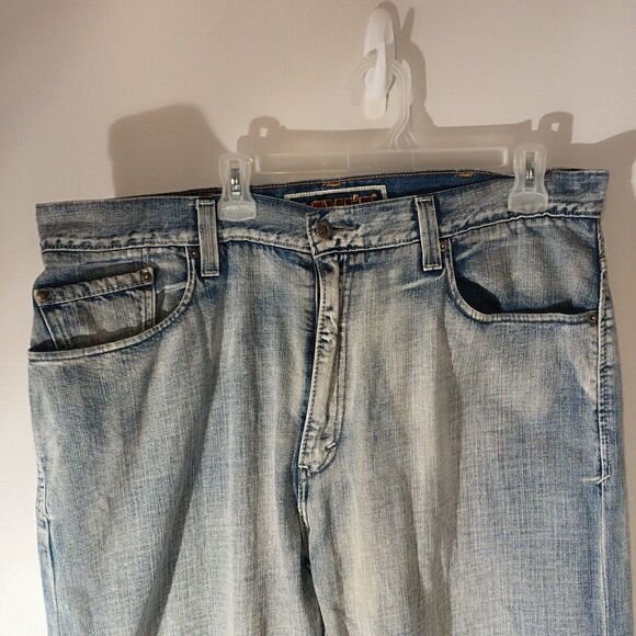 Levis 569 Jeans Men's 40x32 Blue Light Wash Denim Loose Straight - Picture 4 of 16